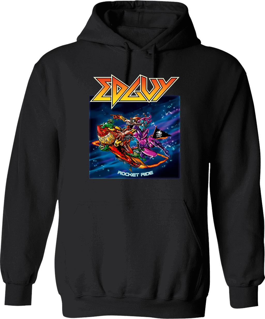 Cool Edguy Band Rocket Ride Hoodie - Retro Graphic Pullover Hoodie for Men & Women - Black