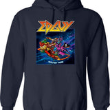 Cool Edguy Band Rocket Ride Hoodie - Retro Graphic Pullover Hoodie for Men & Women - Navy