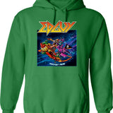 Cool Edguy Band Rocket Ride Hoodie - Retro Graphic Pullover Hoodie for Men & Women - Green
