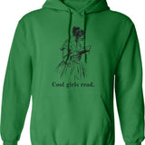 Cool Girls Read Hoodie - Retro Graphic Pullover Hoodie for Men & Women - Green
