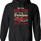 Cool Grandpas With Classic Cars Funny Old Car Lover Hoodie - Black