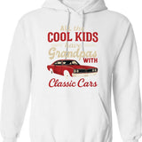 Cool Grandpas With Classic Cars Funny Old Car Lover Hoodie - White