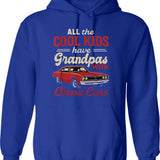 Cool Grandpas With Classic Cars Funny Old Car Lover Hoodie - Blue