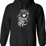 Cool Obanai Hoodie - Retro Graphic Pullover Hoodie for Men & Women - Black