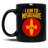 Cool SciFi I Aim to Misbehave Black Coffee Mug, Gift Coffee Mug