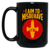 Cool SciFi I Aim to Misbehave Black Coffee Mug, Gift Coffee Mug - Black