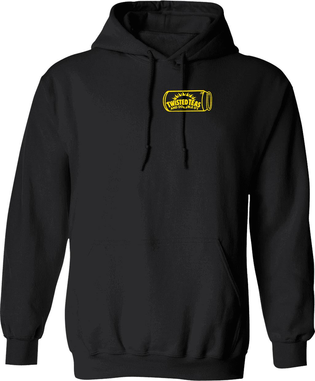 Cool Twisted Teas and Double DS Front and Back Front & Back 444444 Graphic Pullover Hoodie - Black