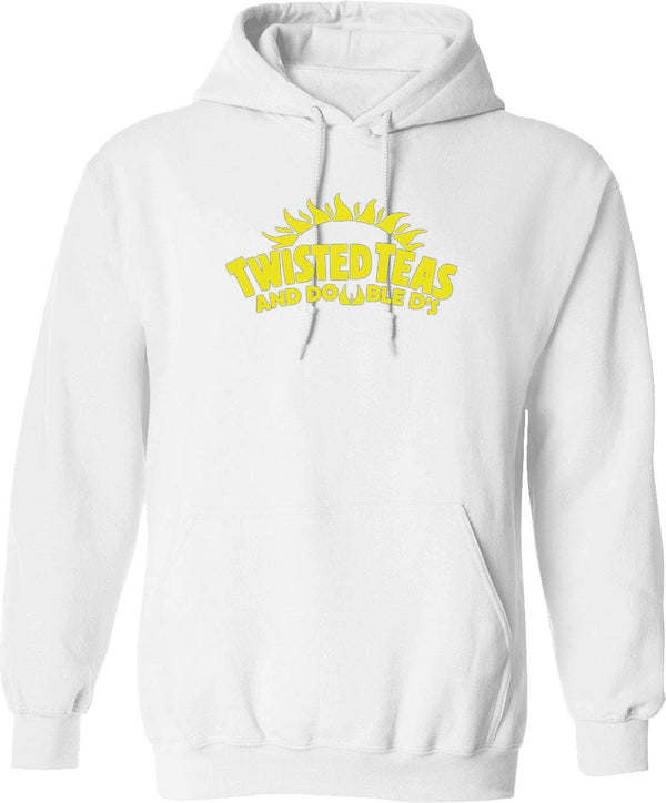 Cool Twisted Teas and Double Ds Graphic Pullover Hoodie - White