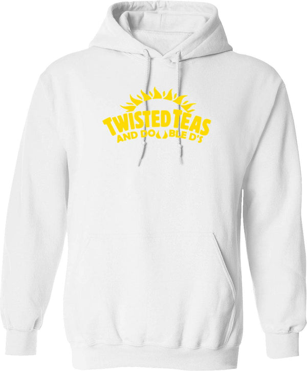 Cool Twisted Teas y Double DS Front and Back Front & Back Camiseta Negra Graphic Pullover Hoodie - White