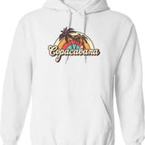 Copacabana Beach Trip Hoodie - Retro Graphic Pullover Hoodie for Men & Women - White