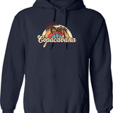Copacabana Beach Trip Hoodie - Retro Graphic Pullover Hoodie for Men & Women - Navy