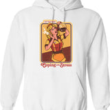 Coping With Stress Hoodie - Retro Graphic Pullover Hoodie for Men & Women - White