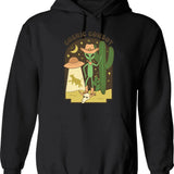 Cosmic Cowboy Hoodie - Retro Graphic Pullover Hoodie for Men & Women - Black