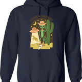 Cosmic Cowboy Hoodie - Retro Graphic Pullover Hoodie for Men & Women - Navy