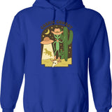 Cosmic Cowboy Hoodie - Retro Graphic Pullover Hoodie for Men & Women - Blue