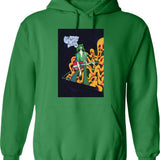 Cosmic Debriz Hoodie - Retro Graphic Pullover Hoodie for Men & Women - Green