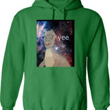 Cosmic Yee Hoodie - Retro Graphic Pullover Hoodie for Men & Women - Green