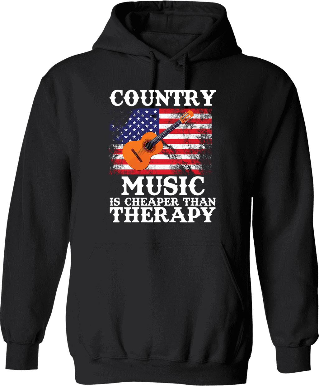 Country Music Guitar Usa Country Flag Hoodie - Black