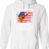 Country Music Guitar Usa Country Flag Hoodie - White