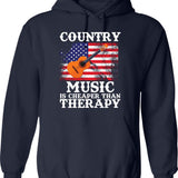 Country Music Guitar Usa Country Flag Hoodie - Navy