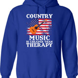 Country Music Guitar Usa Country Flag Hoodie - Blue