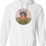 Cowboy Garf Hoodie - Retro Graphic Pullover Hoodie for Men & Women - White