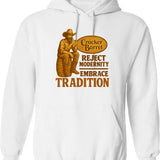 Cracker Barrel - Embrace Tradition Hoodie - Retro Graphic Pullover Hoodie for Men & Women - White