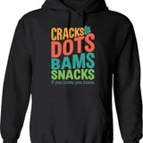 Cracks Dots Bams Snacks Retro Mahjong Hoodie - Black