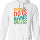 Cracks Dots Bams Snacks Retro Mahjong Hoodie - White