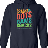 Cracks Dots Bams Snacks Retro Mahjong Hoodie - Navy