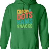 Cracks Dots Bams Snacks Retro Mahjong Hoodie - Green