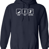 Crawl Walk Volleyball Funny Volleyball Player Hoodie - Navy