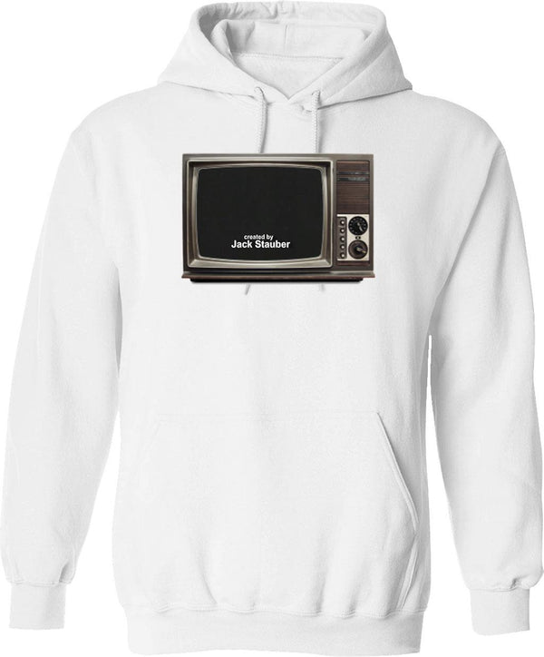 Created by Jack Stauber Retro Tv Graphic Pullover Hoodie - White