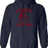 Creepy Old Man Hoodie - Retro Graphic Pullover Hoodie for Men & Women - Navy