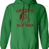 Creepy Old Man Hoodie - Retro Graphic Pullover Hoodie for Men & Women - Green