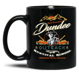 Crocodile Dundee Outback Survival School Black Coffee Mug, Gift Coffee Mug