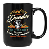 Crocodile Dundee Outback Survival School Black Coffee Mug, Gift Coffee Mug