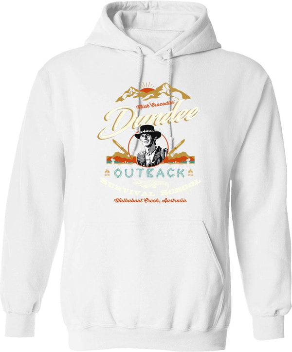 Crocodile Dundee Outback Survival School Graphic Pullover Hoodie - White