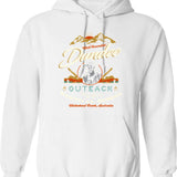 Crocodile Dundee Outback Survival School Hoodie - Retro Graphic Pullover Hoodie for Men & Women - White
