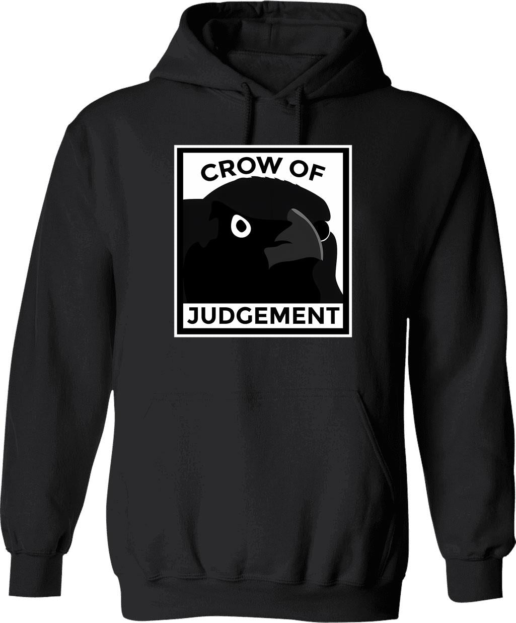 Crow Of Judgement Hoodie - Retro Graphic Pullover Hoodie for Men & Women - Black