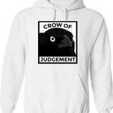 Crow Of Judgement Hoodie - Retro Graphic Pullover Hoodie for Men & Women - White