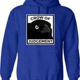 Crow Of Judgement Hoodie - Retro Graphic Pullover Hoodie for Men & Women - Blue