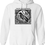 Crows Before Bros Hoodie - Retro Graphic Pullover Hoodie for Men & Women - White