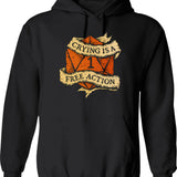 Crying Is A Free Action Hoodie - Retro Graphic Pullover Hoodie for Men & Women - Black