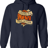 Crying Is A Free Action Hoodie - Retro Graphic Pullover Hoodie for Men & Women - Navy