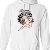 Crypt's Moon Screen Lotion Hoodie - Retro Graphic Pullover Hoodie for Men & Women - White
