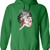 Crypt's Moon Screen Lotion Hoodie - Retro Graphic Pullover Hoodie for Men & Women - Green