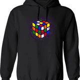 Cubiks Math On Light Hoodie - Retro Graphic Pullover Hoodie for Men & Women - Black