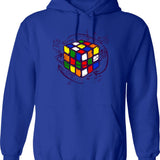 Cubiks Math On Light Hoodie - Retro Graphic Pullover Hoodie for Men & Women - Blue