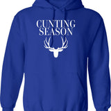 Cunting Season Hoodie - Retro Graphic Pullover Hoodie for Men & Women - Blue